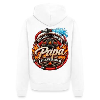 Feuerwehrmann Papa Vatertag Bester Vater  - Unisex Premium Bio Zip Hoodie - Weiß - Hinten - Thijin (182cm)