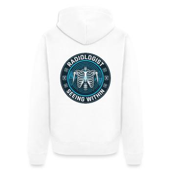 Radiologe Röntgenröntgen medizinisches Abzeichen als Geschenk - Unisex Premium Bio Zip Hoodie - Weiß - Hinten - Thijin (182cm)
