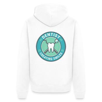 Zahnarzt erstellt Smiles Zahnmedizinische Werkzeuge Badge-Geschenk - Unisex Premium Bio Zip Hoodie - Weiß - Hinten - Thijin (182cm)