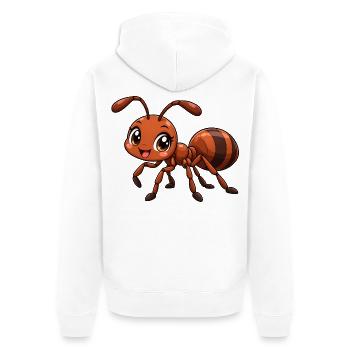 Ameise Kawaii Style – Süßes kleines Insekt - Unisex Premium Bio Zip Hoodie - Weiß - Hinten - Thijin (182cm)