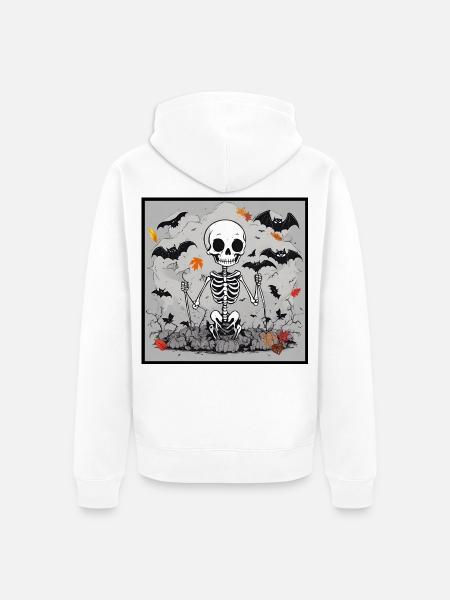 Skelett - Unisex Premium Bio Zip Hoodie - Weiß
