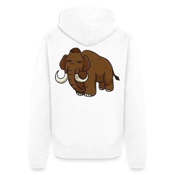 Mammut Eiszeittiere Eiszeit Steinzeit - Unisex Premium Bio Zip Hoodie - Weiß - Hinten - Thijin (182cm)