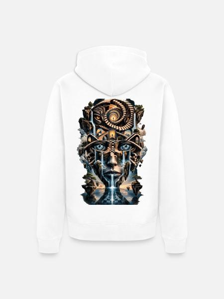 Spirale der Augenwelten - Unisex Premium Bio Zip Hoodie - Weiß