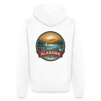Alabama Vintage Reiseabzeichen Souvenir-Geschenk - Unisex Premium Bio Zip Hoodie - Weiß - Hinten - Thijin (182cm)
