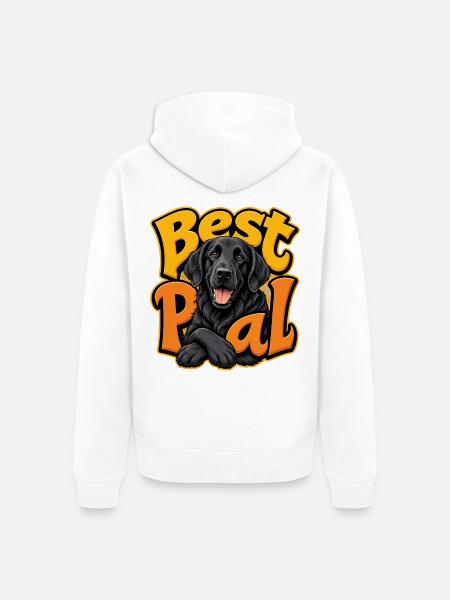 Glatthaariger Retriever - Unisex Premium Bio Zip Hoodie - Weiß