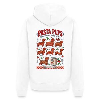 Pasta Pups Dachshund  - Unisex Premium Bio Zip Hoodie - Weiß - Hinten - Thijin (182cm)