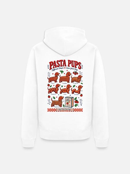 Pasta Pups Dachshund - Unisex Premium Bio Zip Hoodie - Weiß