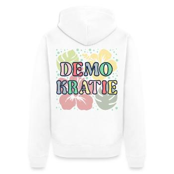 Demokratie Blume - Unisex Premium Bio Zip Hoodie - Weiß - Hinten - Thijin (182cm)