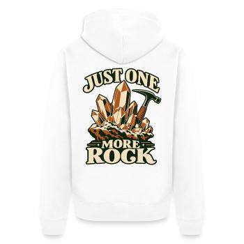 Just One More Rock Geologie Rockhounding - Unisex Premium Bio Zip Hoodie - Weiß - Hinten - Thijin (182cm)