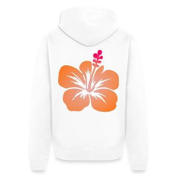 Tropische Blumen - Unisex Premium Bio Zip Hoodie - Weiß - Hinten - Thijin (182cm)