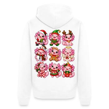Weihnachtliche Kuschelelfen - Unisex Premium Bio Zip Hoodie - Weiß - Hinten - Thijin (182cm)