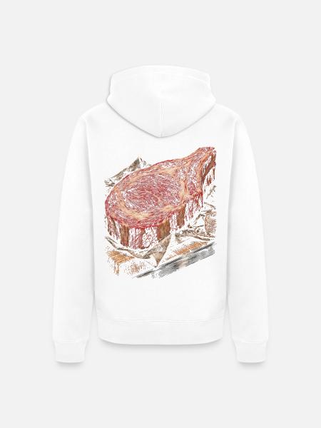 Metzger Schlachter Metzgerhandwerk - Unisex Premium Bio Zip Hoodie - Weiß