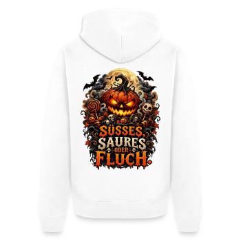 Süßes Saures oder Fluch Halloween - Unisex Premium Bio Zip Hoodie - Weiß - Hinten - Thijin (182cm)