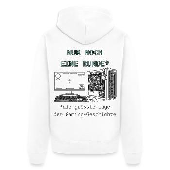 Runde3 - Unisex Premium Bio Zip Hoodie - Weiß - Hinten - Thijin (182cm)
