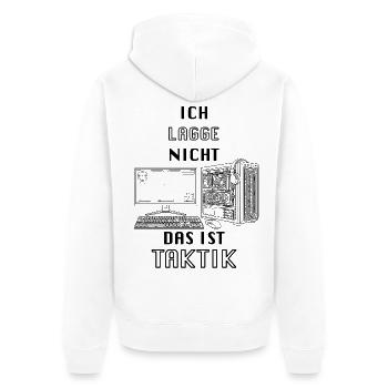 Laggen1 - Unisex Premium Bio Zip Hoodie - Weiß - Hinten - Thijin (182cm)