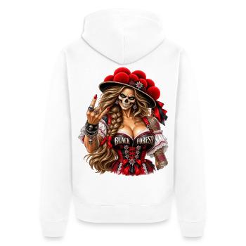 Schwarzwald Ungezähmt - Unisex Premium Bio Zip Hoodie - Weiß - Hinten - Thijin (182cm)