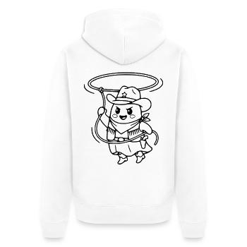 Niedliche Kawaii-Geister-Cowboy-Western-Ästhetik - Unisex Premium Bio Zip Hoodie - Weiß - Hinten - Thijin (182cm)
