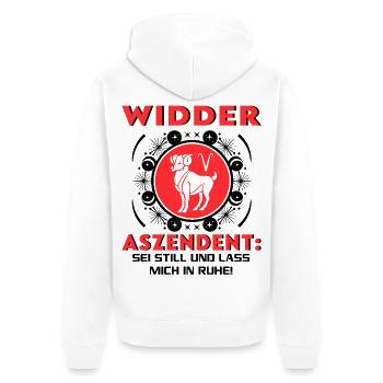 Sternzeichen Widder Aszendent Geburtstag Astro - Unisex Premium Bio Zip Hoodie - Weiß - Hinten - Thijin (182cm)