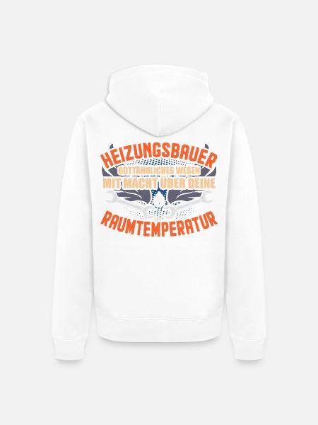 Heizungsbauer Geschenk - Unisex Premium Bio Zip Hoodie - Weiß