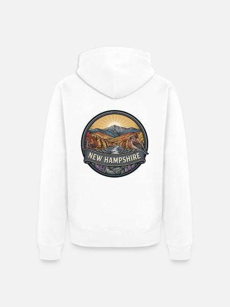 New Hampshire White Mountains Reiseabzeichen - Unisex Premium Bio Zip Hoodie - Weiß