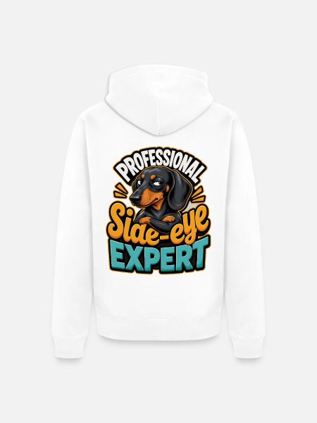 Dackel - Unisex Premium Bio Zip Hoodie - Weiß