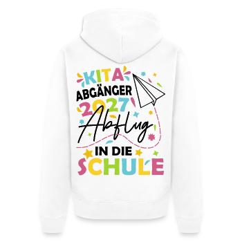 Kita Abgänger 2027 - Unisex Premium Bio Zip Hoodie - Weiß - Hinten - Thijin (182cm)