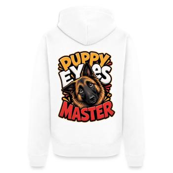 Belgischer Schäferhund - Unisex Premium Bio Zip Hoodie - Weiß - Hinten - Thijin (182cm)