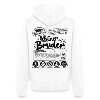 Lustiges Geschenk für den kleinen Bruder - Unisex Premium Bio Zip Hoodie - Weiß - Hinten - Thijin (182cm)
