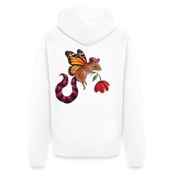 Fantastische Fledermaus - Unisex Premium Bio Zip Hoodie - Weiß - Hinten - Thijin (182cm)
