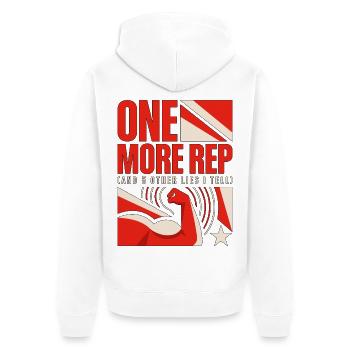 Personal Trainer Cheaper Than Therapy Gym Trainer - Unisex Premium Bio Zip Hoodie - Weiß - Hinten - Thijin (182cm)