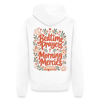 Schlafensgebet Morgengebete Barmherzigkeiten Christliche Mutter - Unisex Premium Bio Zip Hoodie - Weiß - Hinten - Thijin (182cm)