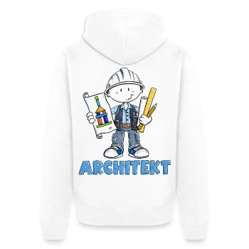 Architekt Architektur Bauplan Beruf Humor Cartoon - Unisex Premium Bio Zip Hoodie - Weiß - Hinten - Thijin (182cm)