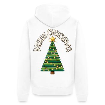 Weihnachtsbaum Christbaum Merry Christmas  - Unisex Premium Bio Zip Hoodie - Weiß - Hinten - Thijin (182cm)
