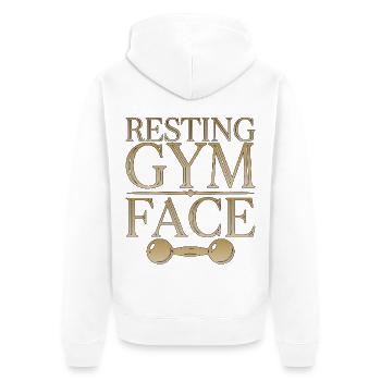 Personal Trainer Resting Gym Face Fitness Mentor - Unisex Premium Bio Zip Hoodie - Weiß - Hinten - Thijin (182cm)