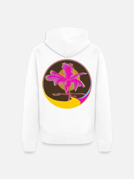 Sommer-Strand und Gute Laune - Unisex Premium Bio Zip Hoodie - Weiß