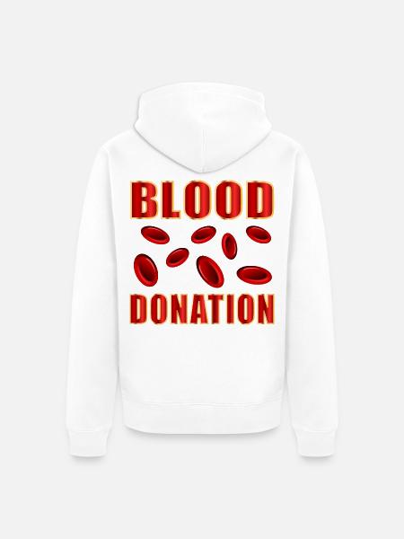 Blutspende, danke - Unisex Premium Bio Zip Hoodie - Weiß