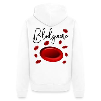 Blutspender Schweden - Unisex Premium Bio Zip Hoodie - Weiß - Hinten - Thijin (182cm)