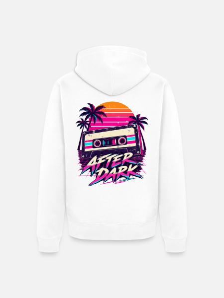 After Dark Retro 80er Synthwave Design - Unisex Premium Bio Zip Hoodie - Weiß