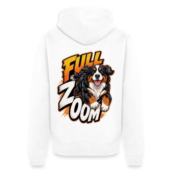 Berner Sennenhund - Unisex Premium Bio Zip Hoodie - Weiß - Hinten - Thijin (182cm)