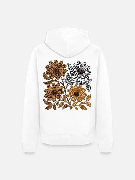 Boho Safari Sunflowers - Unisex Premium Bio Zip Hoodie - Weiß