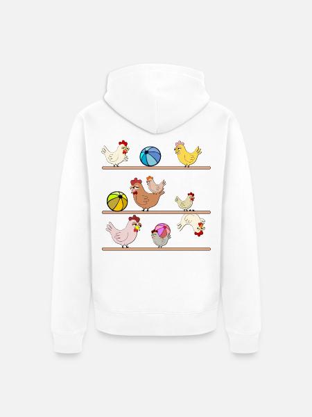 Hühnerstall Hühner Wasserball - Unisex Premium Bio Zip Hoodie - Weiß