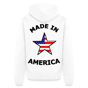 Amerikanische Flaggenstern - Unisex Premium Bio Zip Hoodie - Weiß - Hinten - Thijin (182cm)
