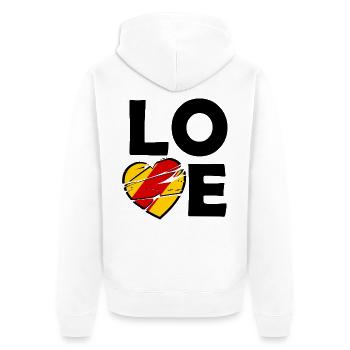 Mein liebes Badnerland - Unisex Premium Bio Zip Hoodie - Weiß - Hinten - Thijin (182cm)
