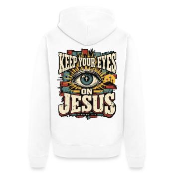 Christlicher Glaube Jesus Geschenk - Unisex Premium Bio Zip Hoodie - Weiß - Hinten - Thijin (182cm)