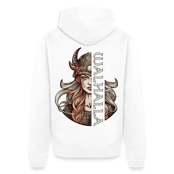 Walküre Walhalla nordische Mythologie Wikinger - Unisex Premium Bio Zip Hoodie - Weiß - Hinten - Thijin (182cm)