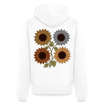 Boho Safari Sunflowers Leopard Zebra Tiger Giraffe - Unisex Premium Bio Zip Hoodie - Weiß - Hinten - Thijin (182cm)