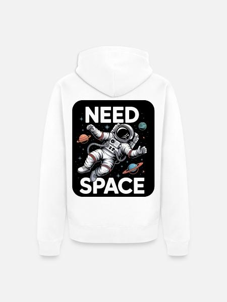 Astronauten Humor - Unisex Premium Bio Zip Hoodie - Weiß
