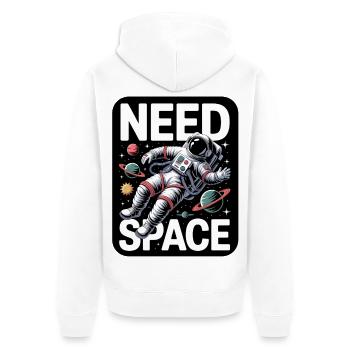 I Need Space - Unisex Premium Bio Zip Hoodie - Weiß - Hinten - Thijin (182cm)
