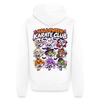 Halloween Karate Club Crew - Unisex Premium Bio Zip Hoodie - Weiß - Hinten - Thijin (182cm)