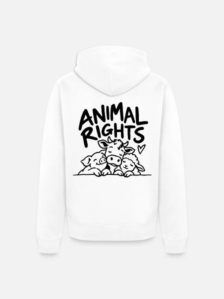 Animal Rights Farm Animals - Unisex Premium Bio Zip Hoodie - Weiß